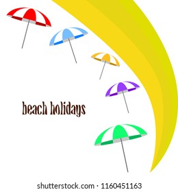 Beach umbrella holiday vector background Beach umbrella holiday vector background