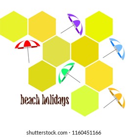 Beach umbrella holiday vector background