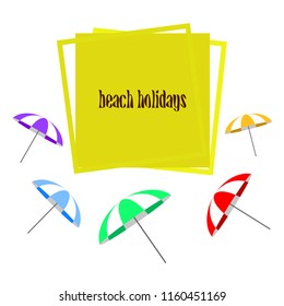 Beach umbrella holiday vector background