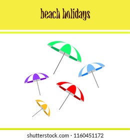 Beach umbrella holiday vector background
