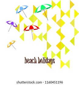 Beach umbrella holiday vector background