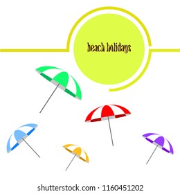 Beach umbrella holiday vector background