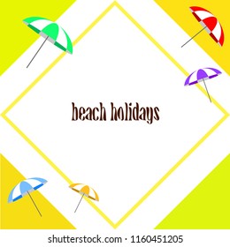 Beach umbrella holiday vector background Beach umbrella holiday vector background