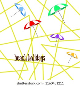 Beach umbrella holiday vector background