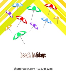 Beach umbrella holiday vector background