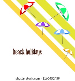 Beach umbrella holiday vector background