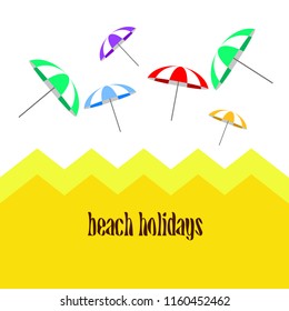 Beach umbrella holiday vector background