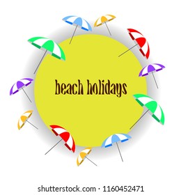 Beach umbrella holiday vector background
