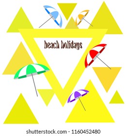 Beach umbrella holiday vector background
