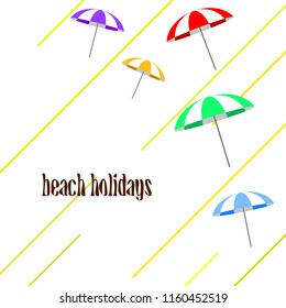 Beach umbrella holiday vector background