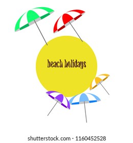 Beach umbrella holiday vector background
