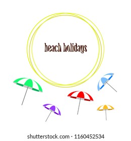 Beach umbrella holiday vector background