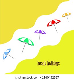 Beach umbrella holiday vector background