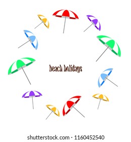 Beach umbrella holiday vector background
