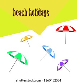 Beach umbrella holiday vector background