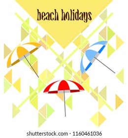 Beach umbrella holiday vector background