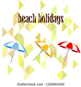 Beach umbrella holiday vector background