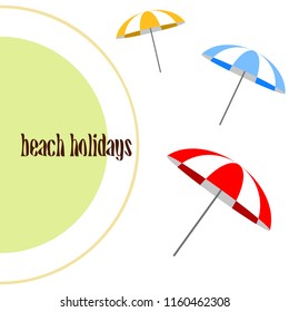 Beach umbrella holiday vector background