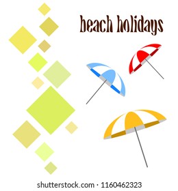 Beach umbrella holiday vector background