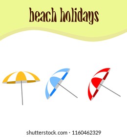 Beach umbrella holiday vector background