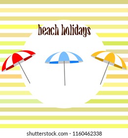Beach umbrella holiday vector background
