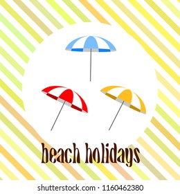 Beach umbrella holiday vector background