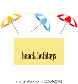 Beach umbrella holiday vector background