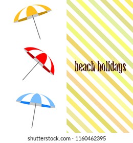 Beach umbrella holiday vector background