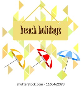 Beach umbrella holiday vector background