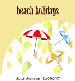 Beach umbrella holiday vector background