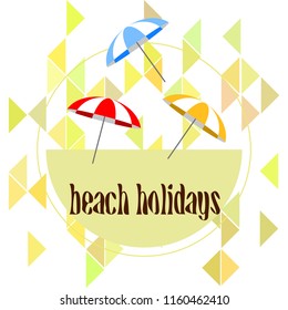 Beach umbrella holiday vector background