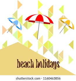 Beach umbrella holiday vector background