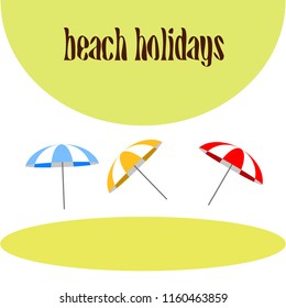 Beach umbrella holiday vector background