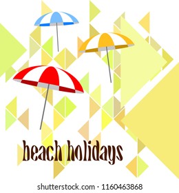 Beach umbrella holiday vector background