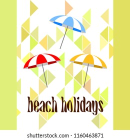 Beach umbrella holiday vector background