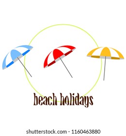 Beach umbrella holiday vector background
