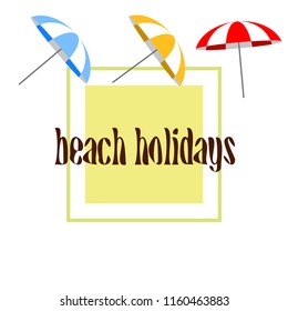 Beach umbrella holiday vector background