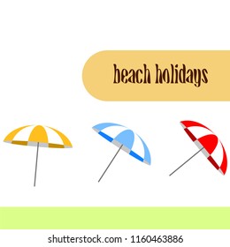 Beach umbrella holiday vector background
