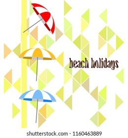Beach umbrella holiday vector background