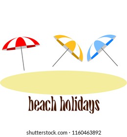 Beach umbrella holiday vector background
