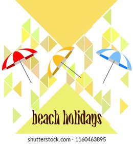Beach umbrella holiday vector background