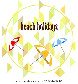 Beach umbrella holiday vector background