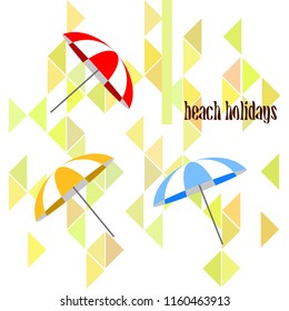 Beach umbrella holiday vector background