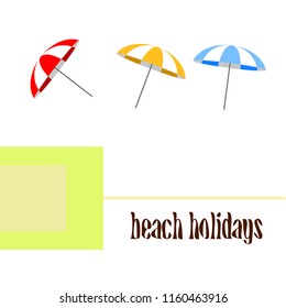 Beach umbrella holiday vector background