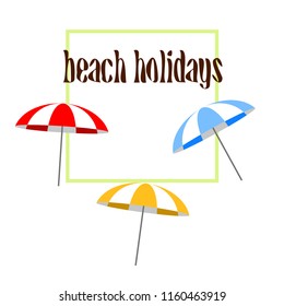 Beach umbrella holiday vector background