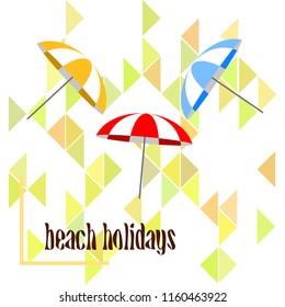 Beach umbrella holiday vector background
