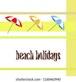 Beach umbrella holiday vector background