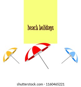Beach umbrella holiday vector background