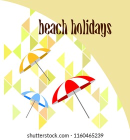 Beach umbrella holiday vector background