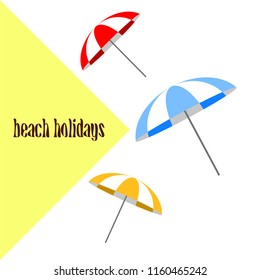 Beach umbrella holiday vector background